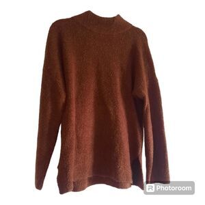 Abercrombie & Fitch Brown Ribbed Cuffs Wool Blend Turtleneck Sweater